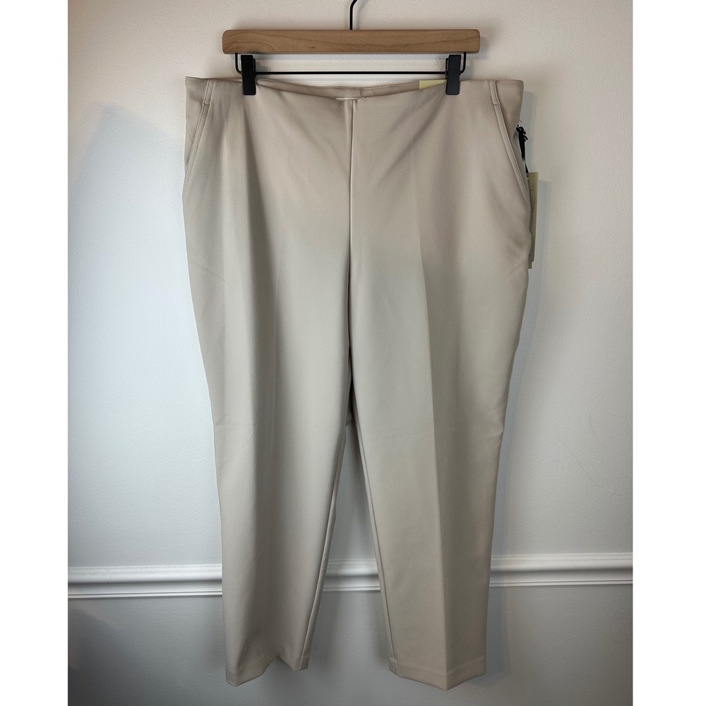 RACHEL ZOE Beige Hi-Rise Slim Leg Stretch Trouser Pants NWT 16 Business Office